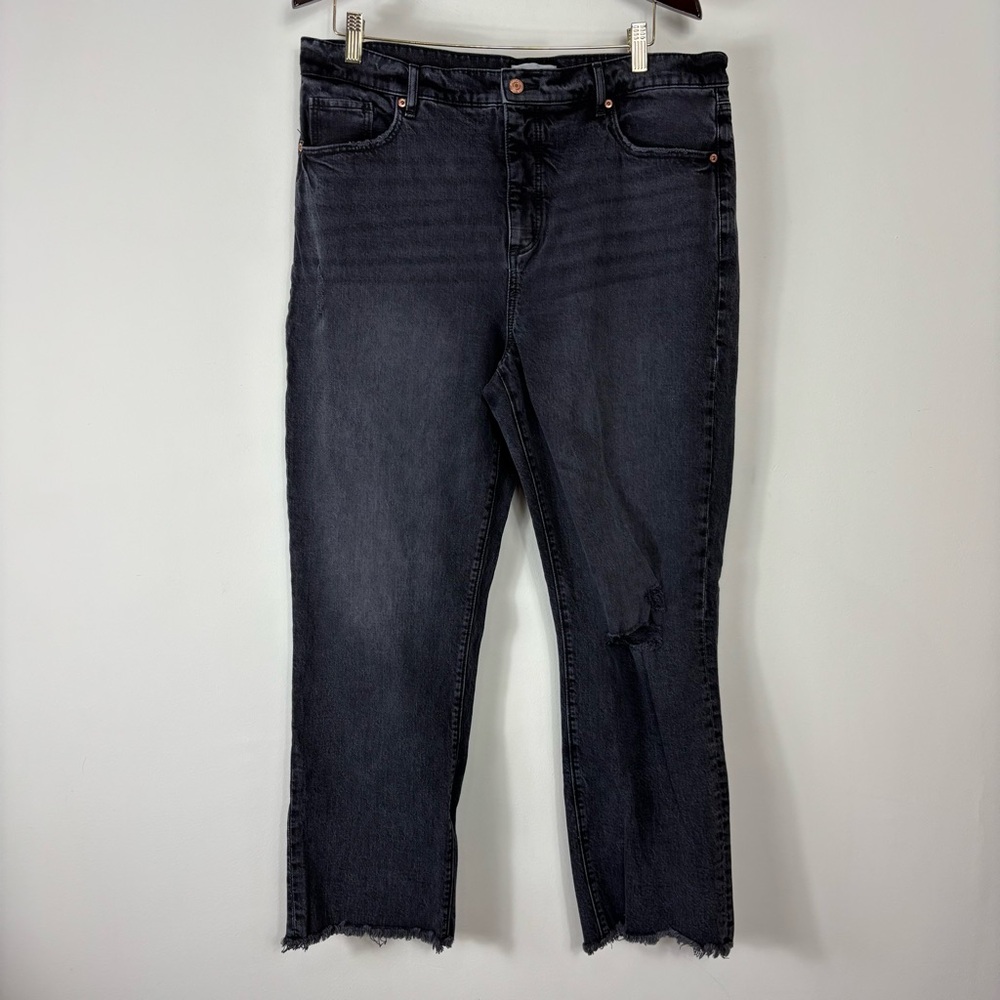 LOFT Women's Straight Leg Jeans in Washed Black